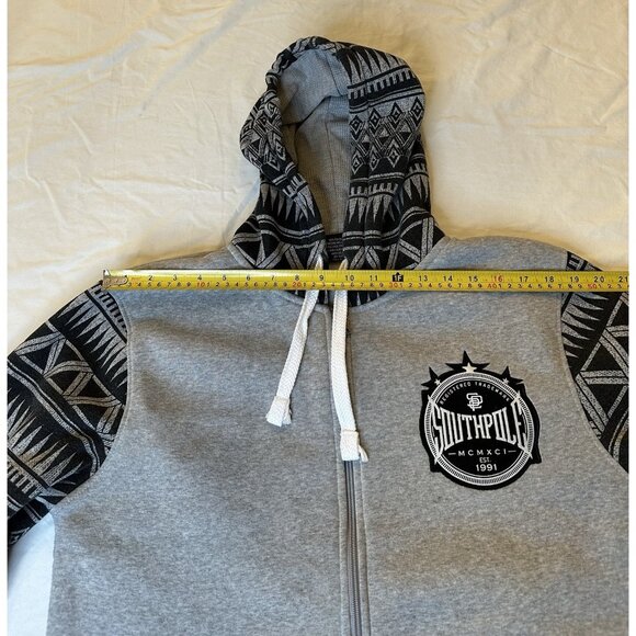 Southpole Y2K Men's Gray Full Zip Hoodie Size M Graphic Print Vintage - Picture 8 of 10